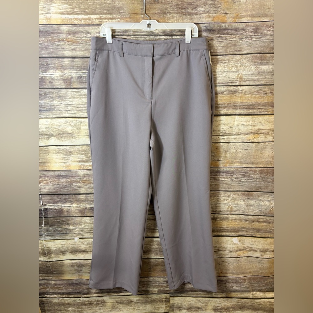 Joie Pants High Rise Straight Leg‎ 14 Trousers Stretch Gray Taupe Career Work